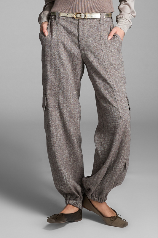 Tricot Chic Tweed Cargo Pants Style S175