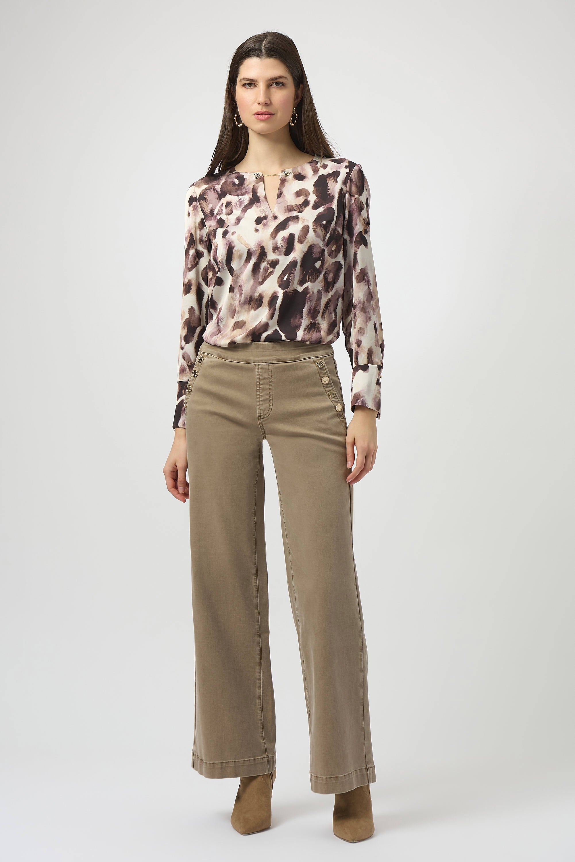 Pre- Order - Joseph Ribkoff Recycled Satin Animal Print Straight Top
254166