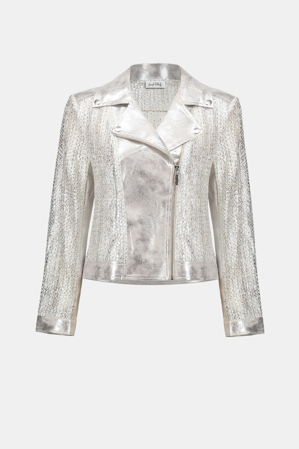 Faux Suede Foiled Knit Moto Jacket
262902