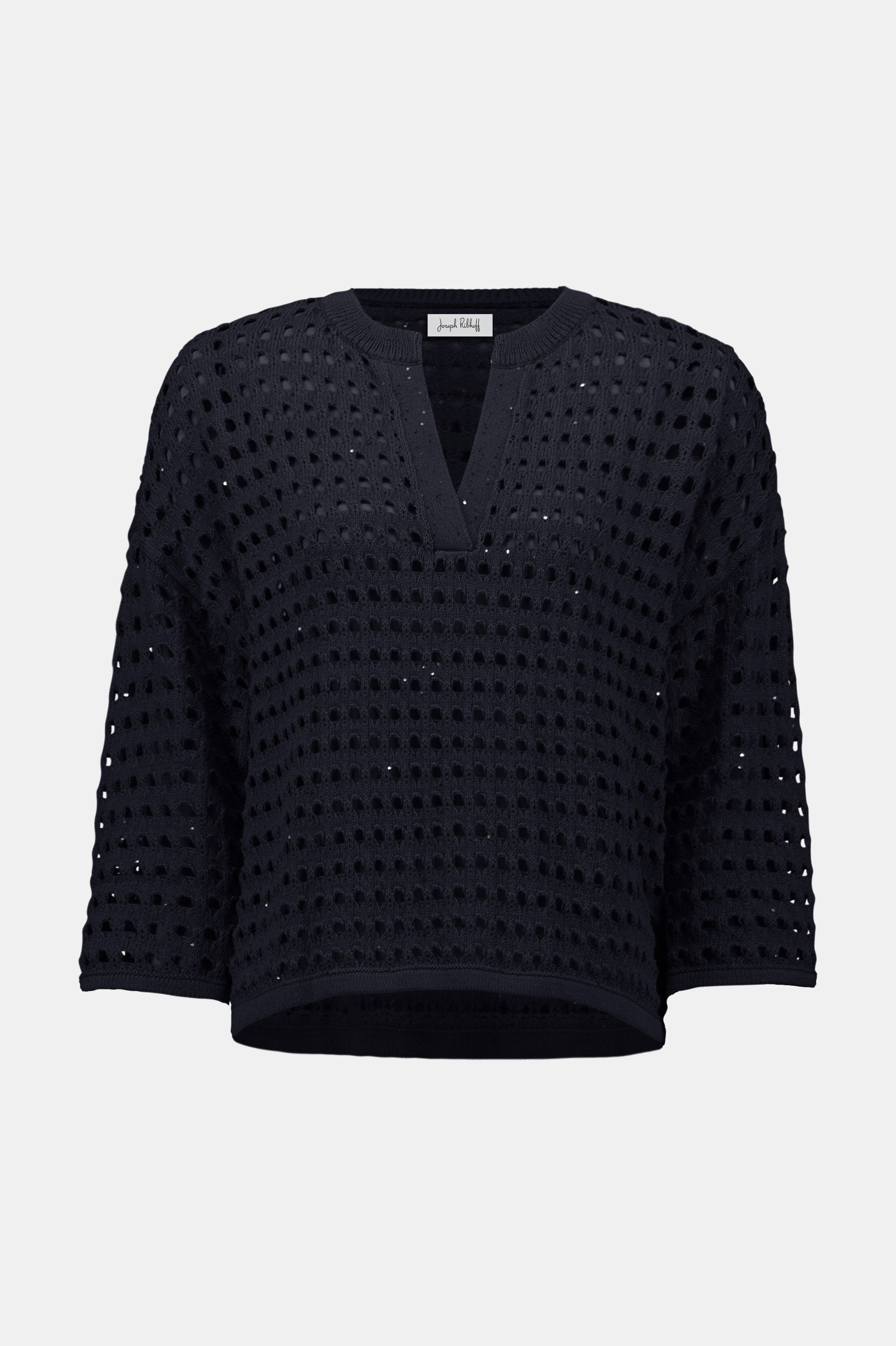 Joseph Ribkoff Cotton Blend Open Stitch Boxy Sweater
261925