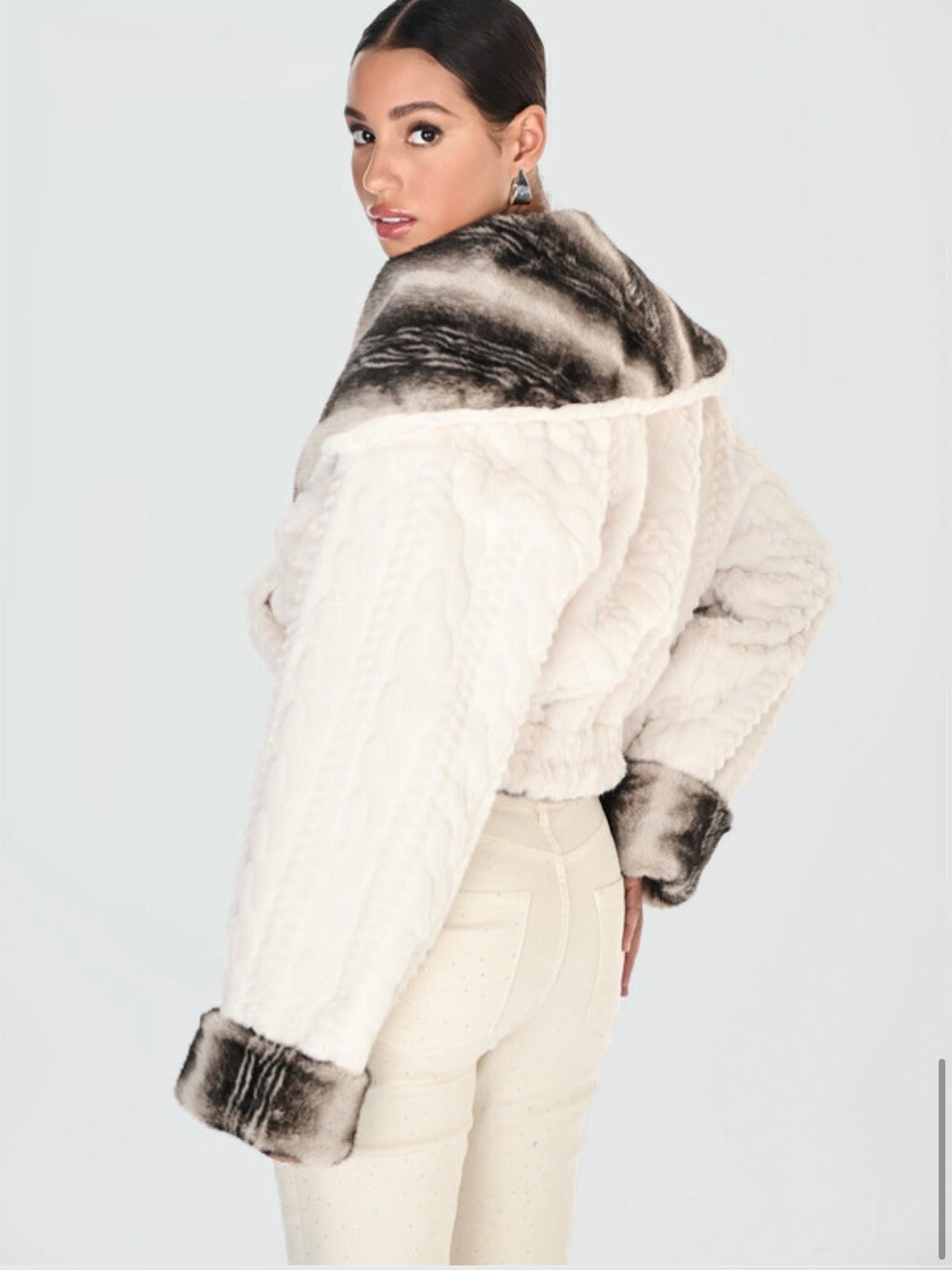 Frank Lyman Faux Fur Reversible Jacket Style 263799