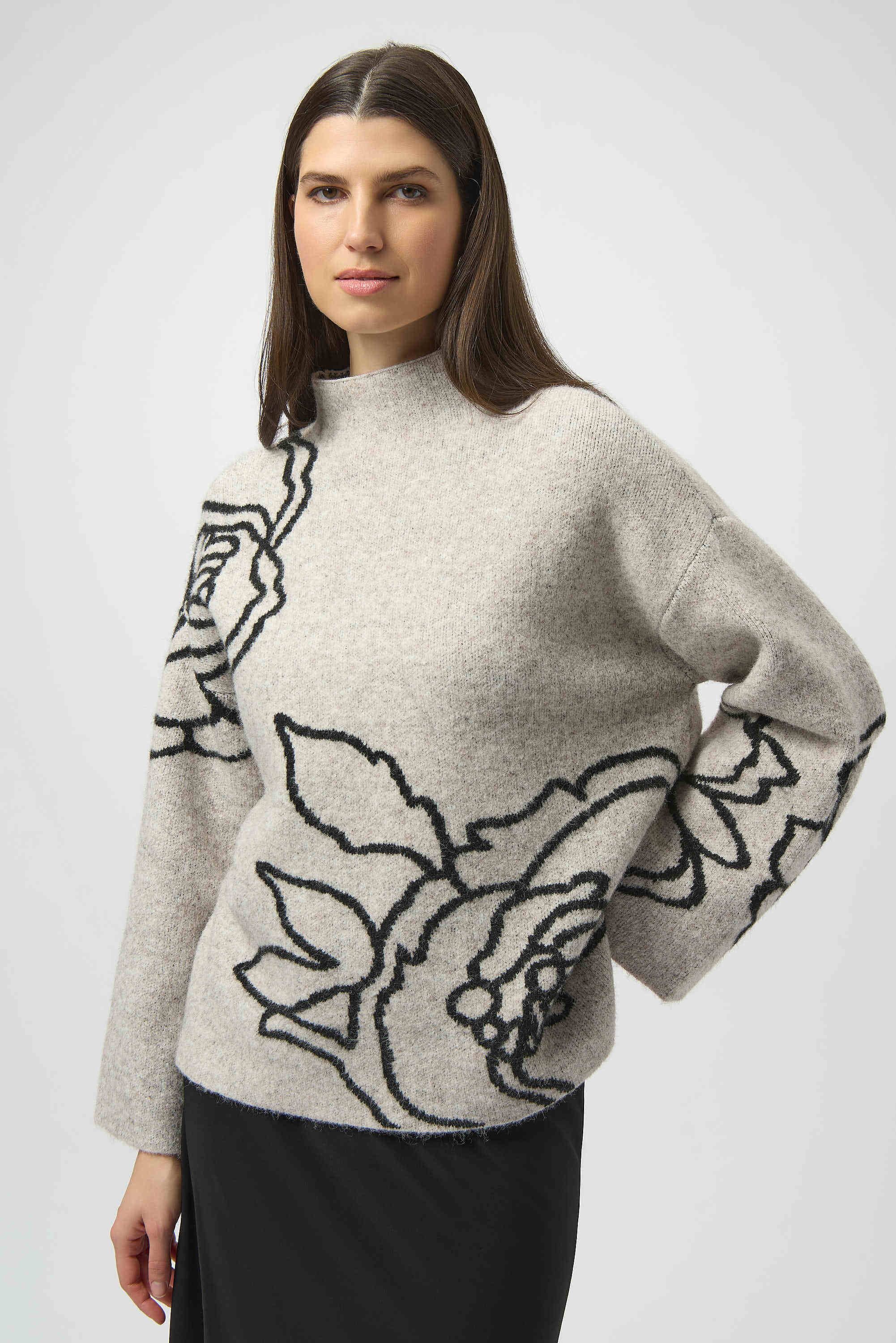 Pre- order -Joseph Ribkoff Sweater Knit Floral Print Pullover
254943