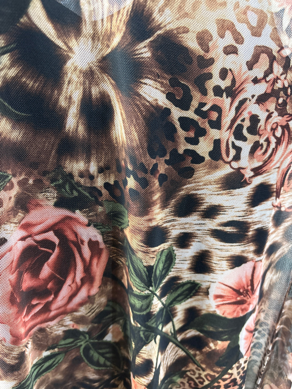 Malissa J Leopard & Floral Print Midi Dress – V-Neck | One Size (With Slip)