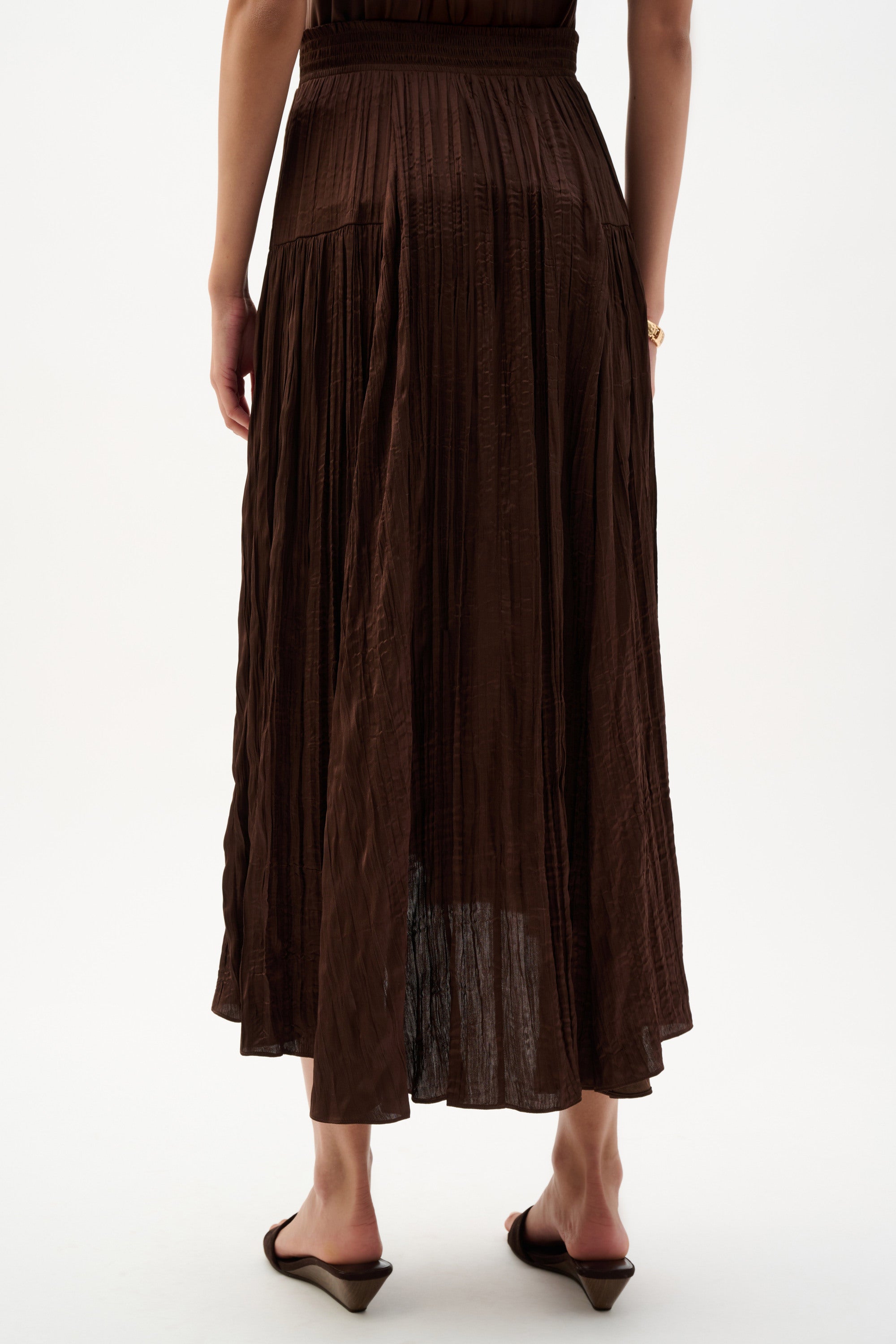 Pleated Satin Flare Skirt With Pleats
262960