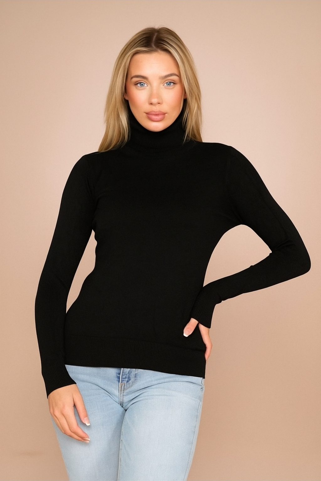 Kurt Muller Fine Knit Polo Neck Sweater