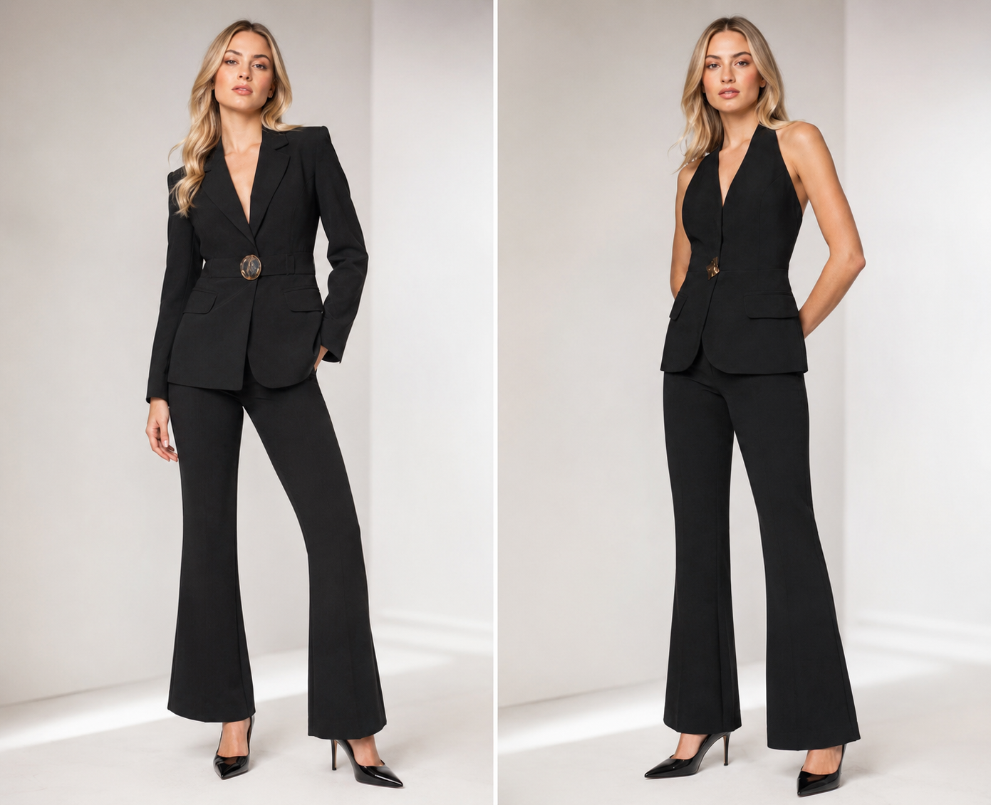 Carla Ruiz Black 3-Piece Trouser Suit