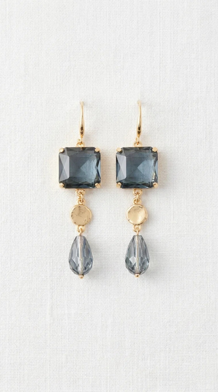 Envy Smokey Grey Crystal Drop Earrings – 579/E/F