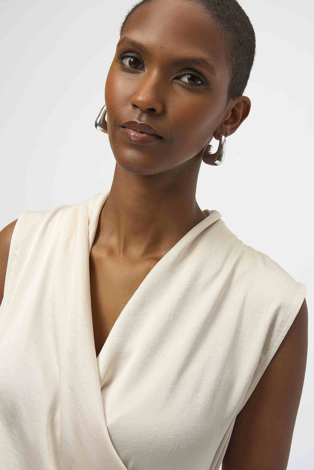Joseph Ribkoff Recycled Satin & Silky Sleeveless Wrap Top
254215