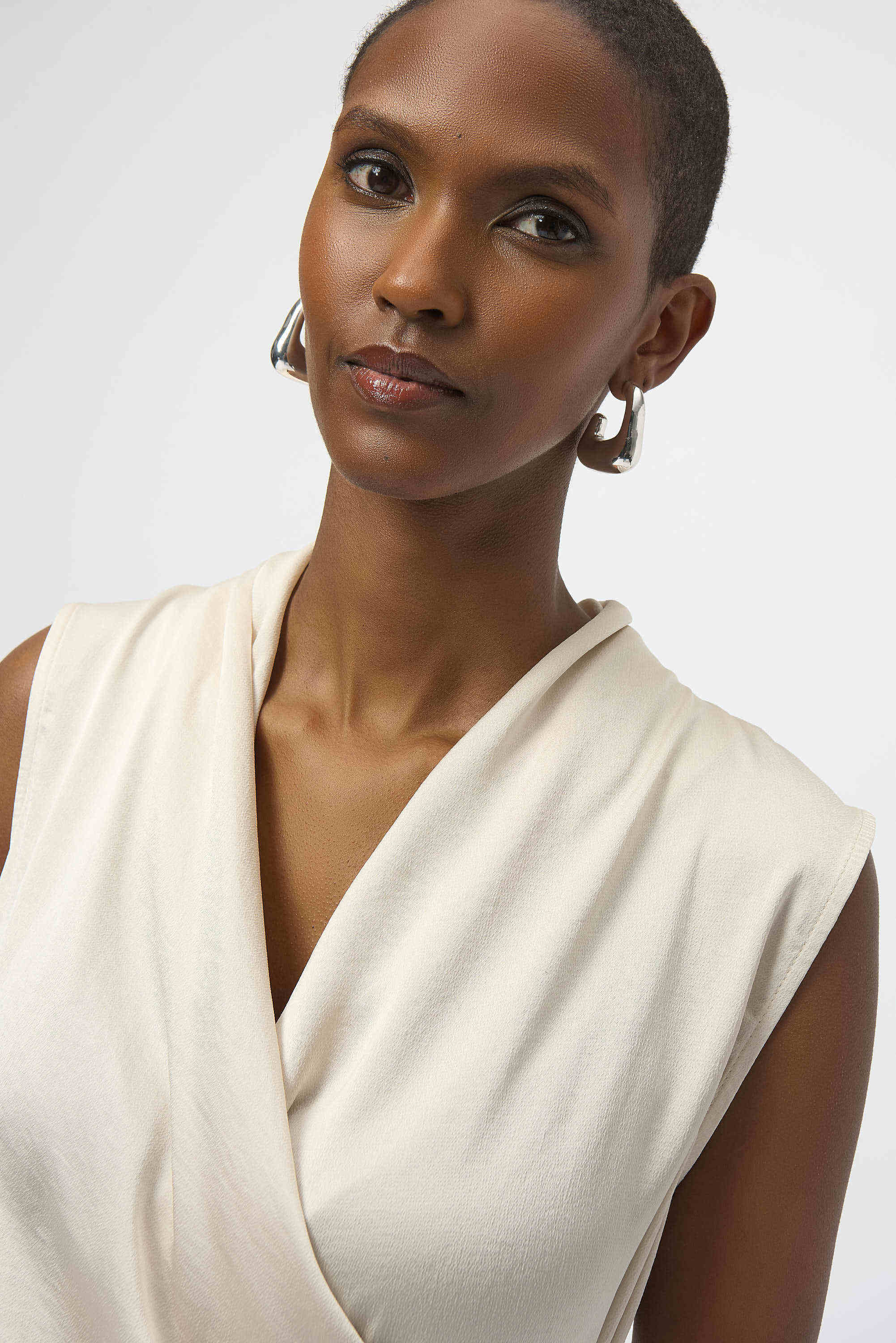 Joseph Ribkoff Recycled Satin & Silky Sleeveless Wrap Top
254215