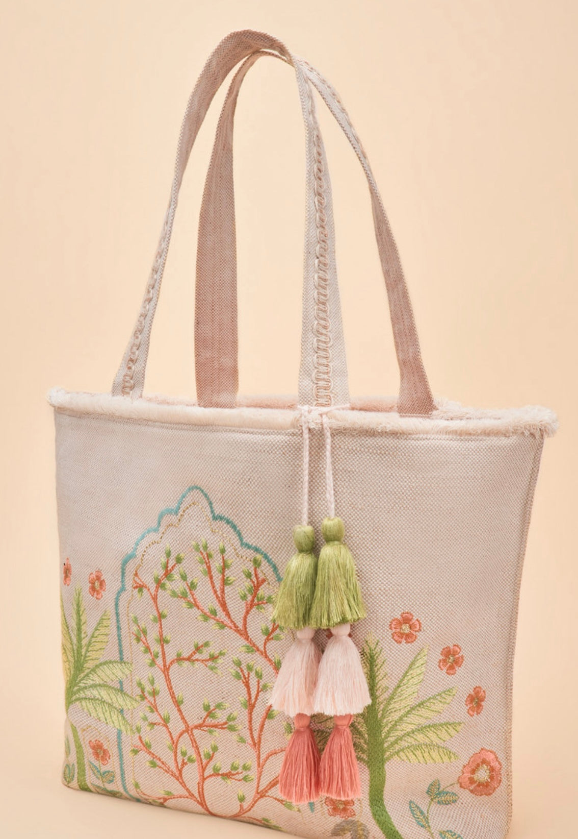Powder - Jute Beach Tote - Paradise Palms