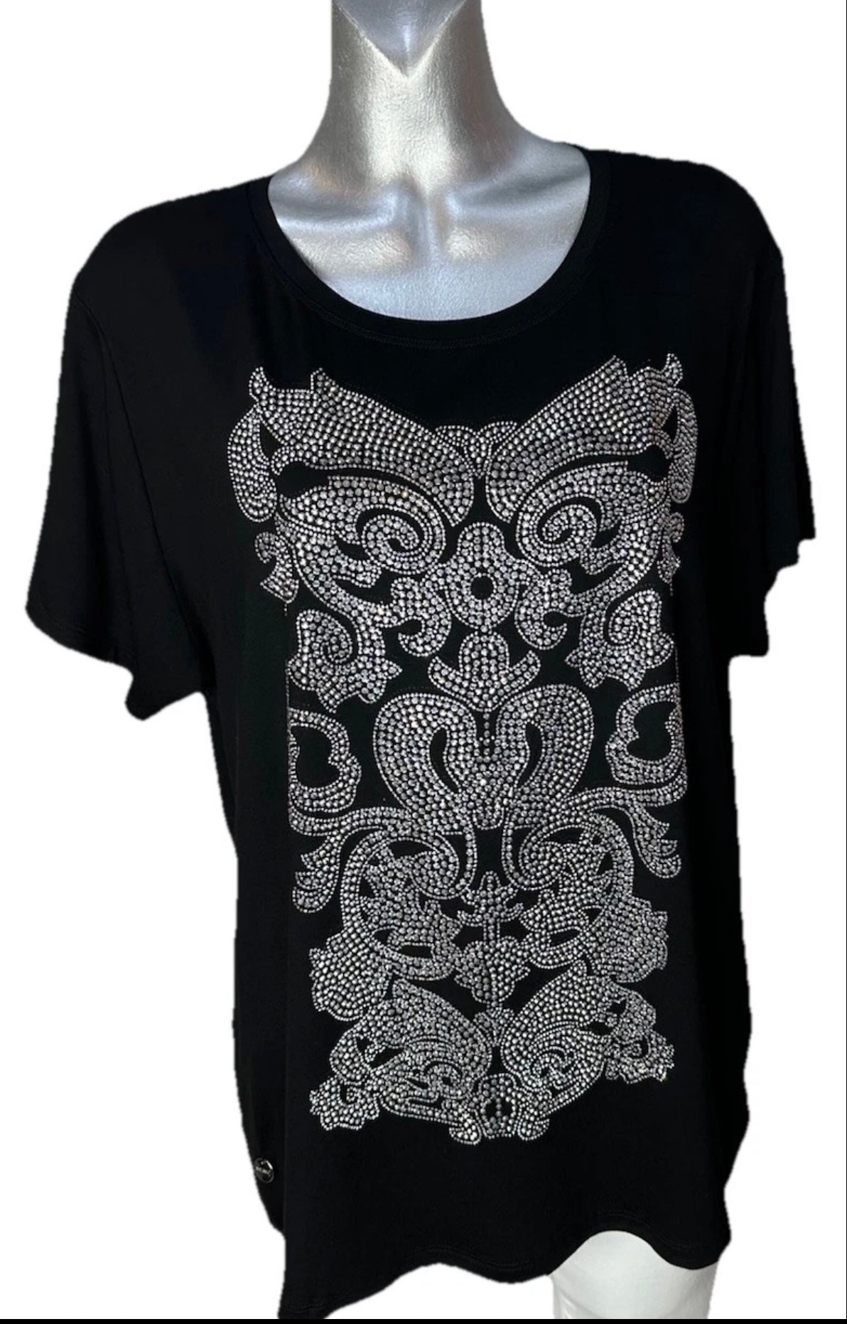 Malissa J Black Diamanté T-Shirt One Size
