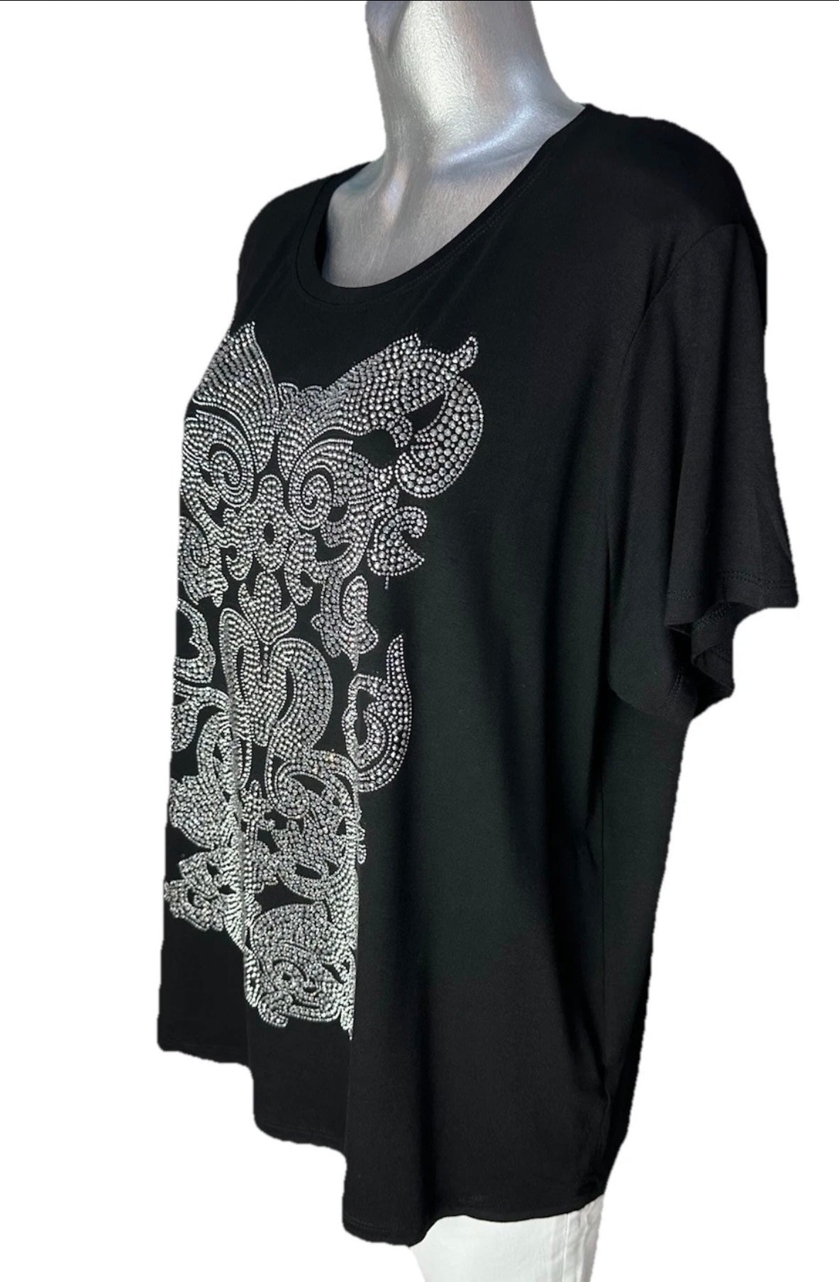 Malissa J Black Diamanté T-Shirt One Size