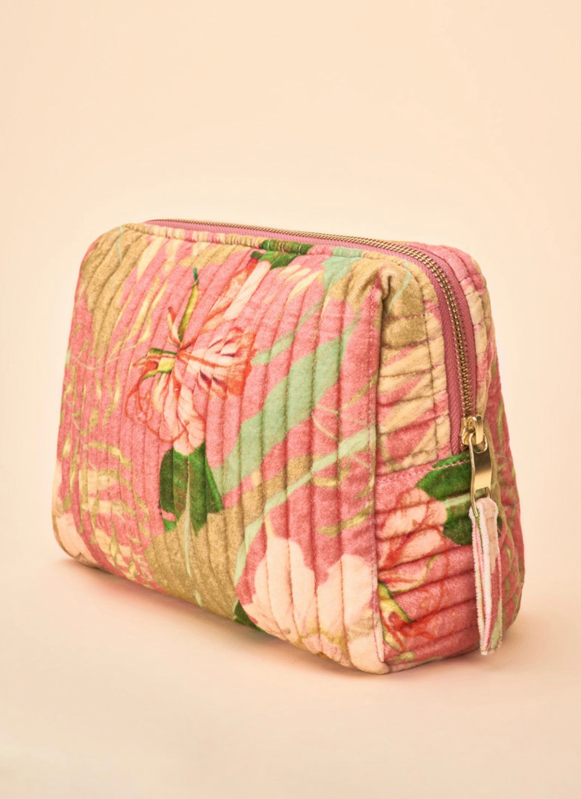 Powder - Large Quilted Washbag - Delicate Tropical, Candy