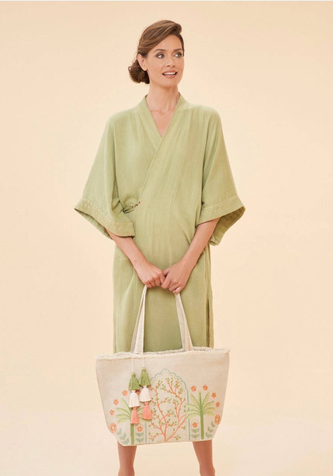 Powder - Jute Beach Tote - Paradise Palms