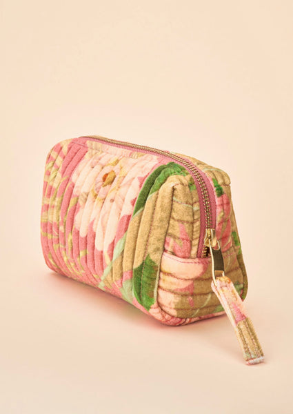 Powder - Small Quilted Vanity Bag - Delicate Tropical, Candy