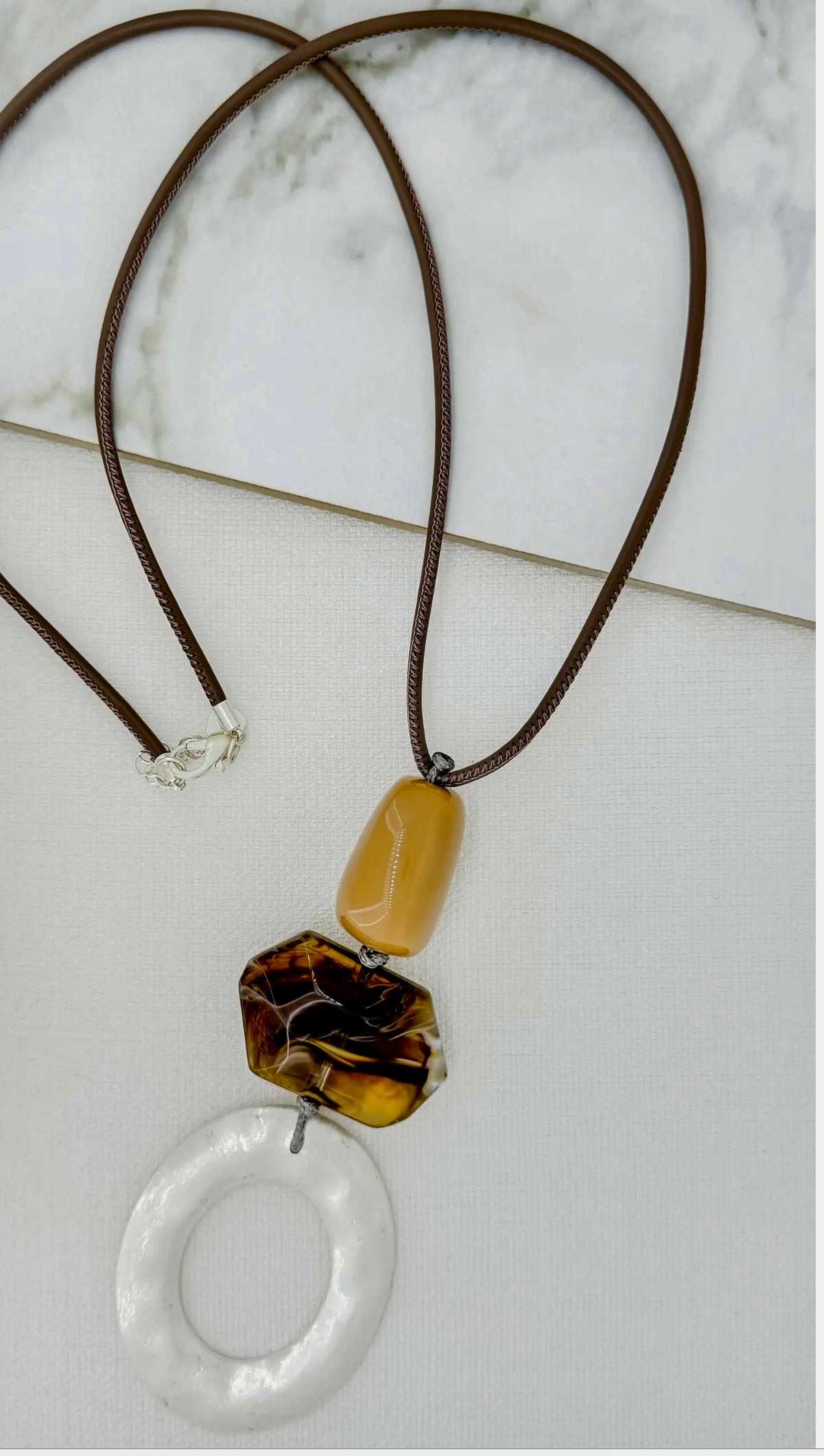 Envy Jewellery Long Grey Cord Necklace (Style 4605/N/H).