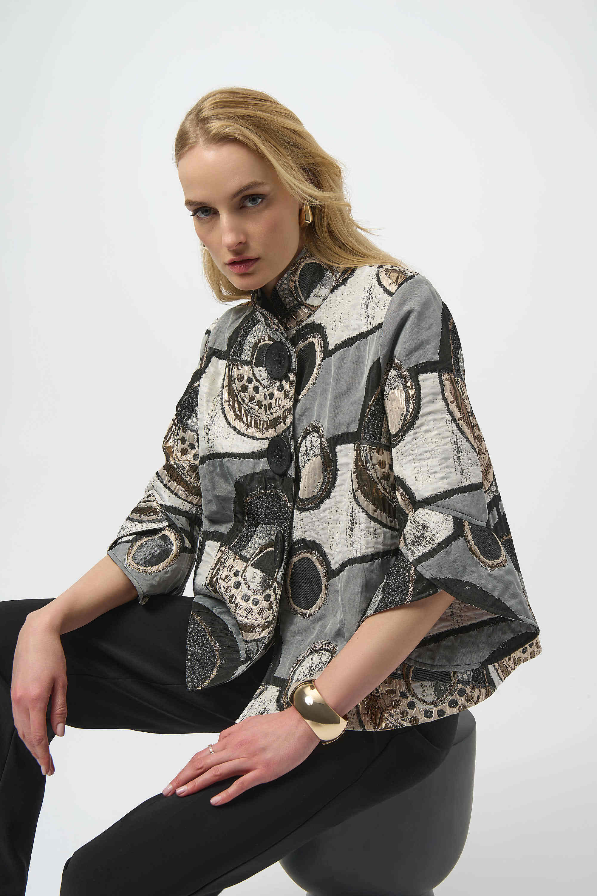 Joseph Ribkoff Abstract Jacquard Trapeze Jacket
254003