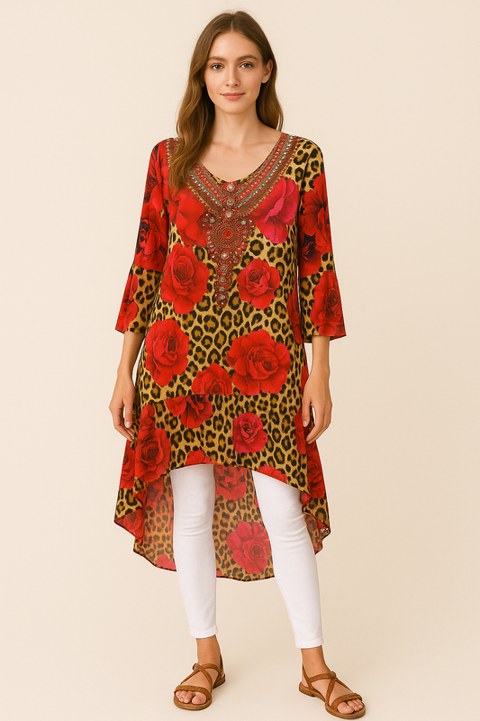 Malissa J Rose Leopard High-Low Hemline Dress | Beach to Bar Glamour
