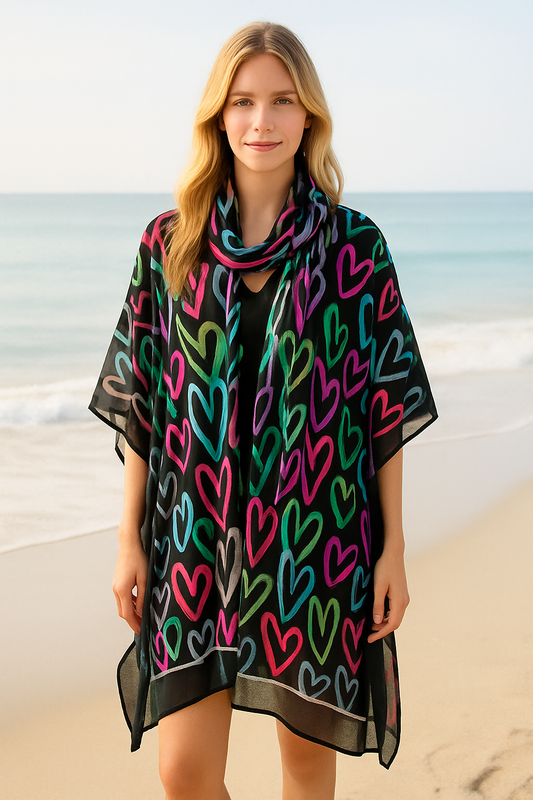 Malissa J Beach Kaftan & Coordinating Scarf – Vibrant Resort Wear | One Size