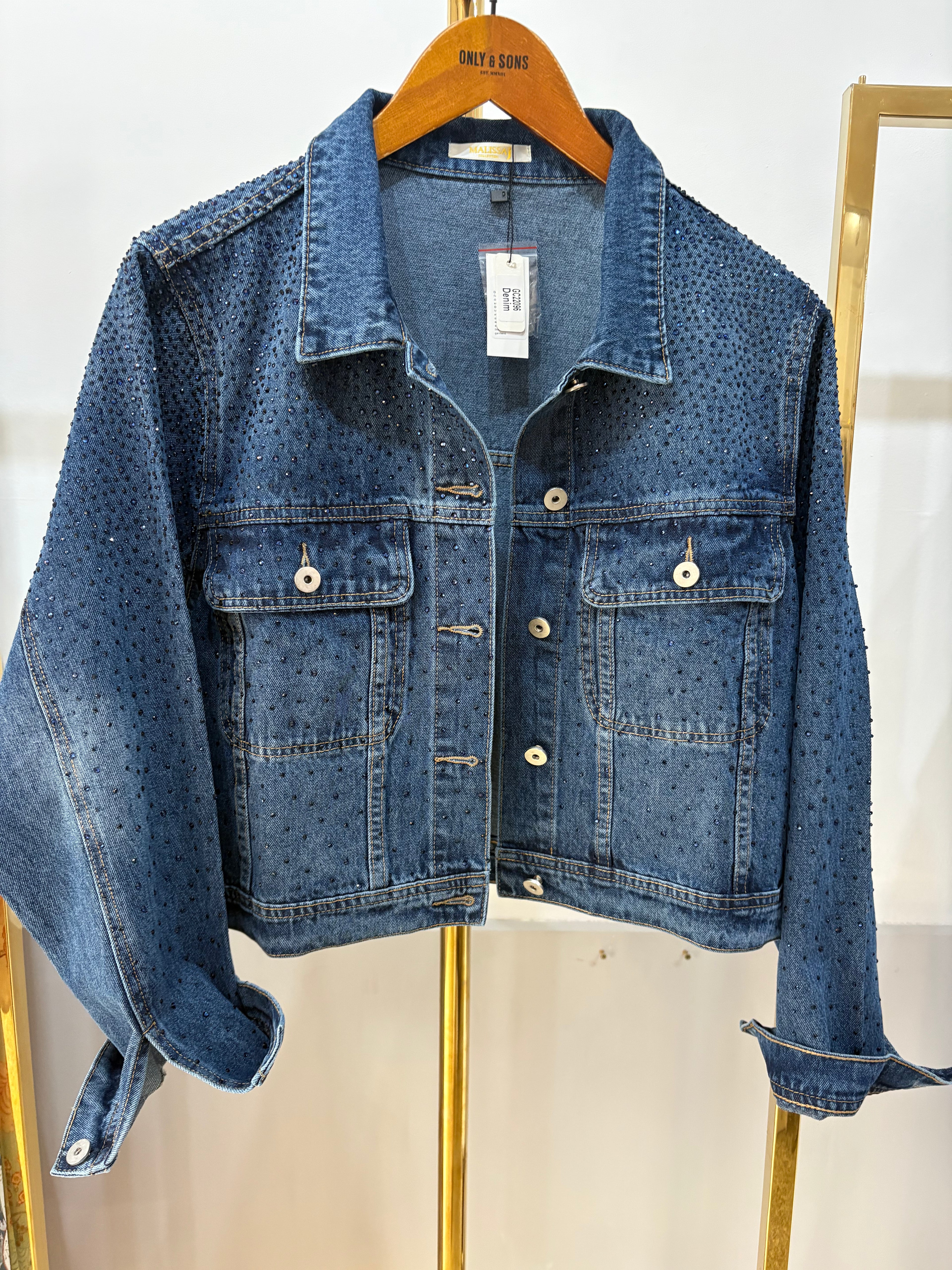 Malissa J Embellished Denim Jacket – One Size (Style GC22096)