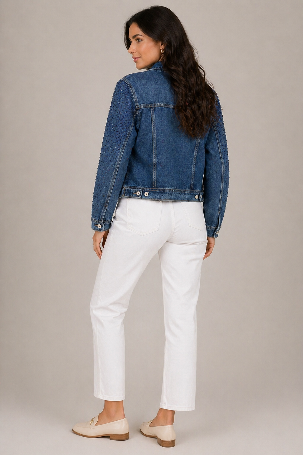 Malissa J Embellished Denim Jacket – One Size (Style GC22096)