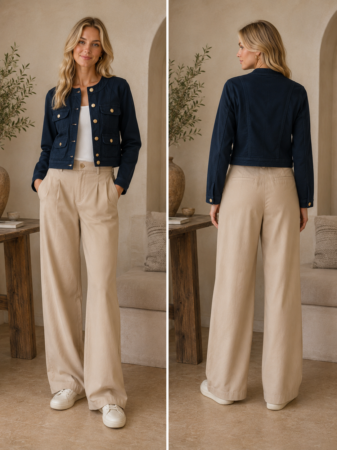 Amara Reya Stretch Utility Jacket – Navy | Sizes 10–16