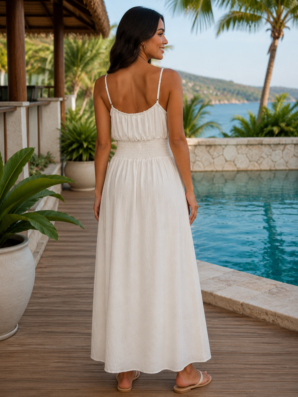 Z Studio Embroidered Resort Maxi Dress – Cream | One Size