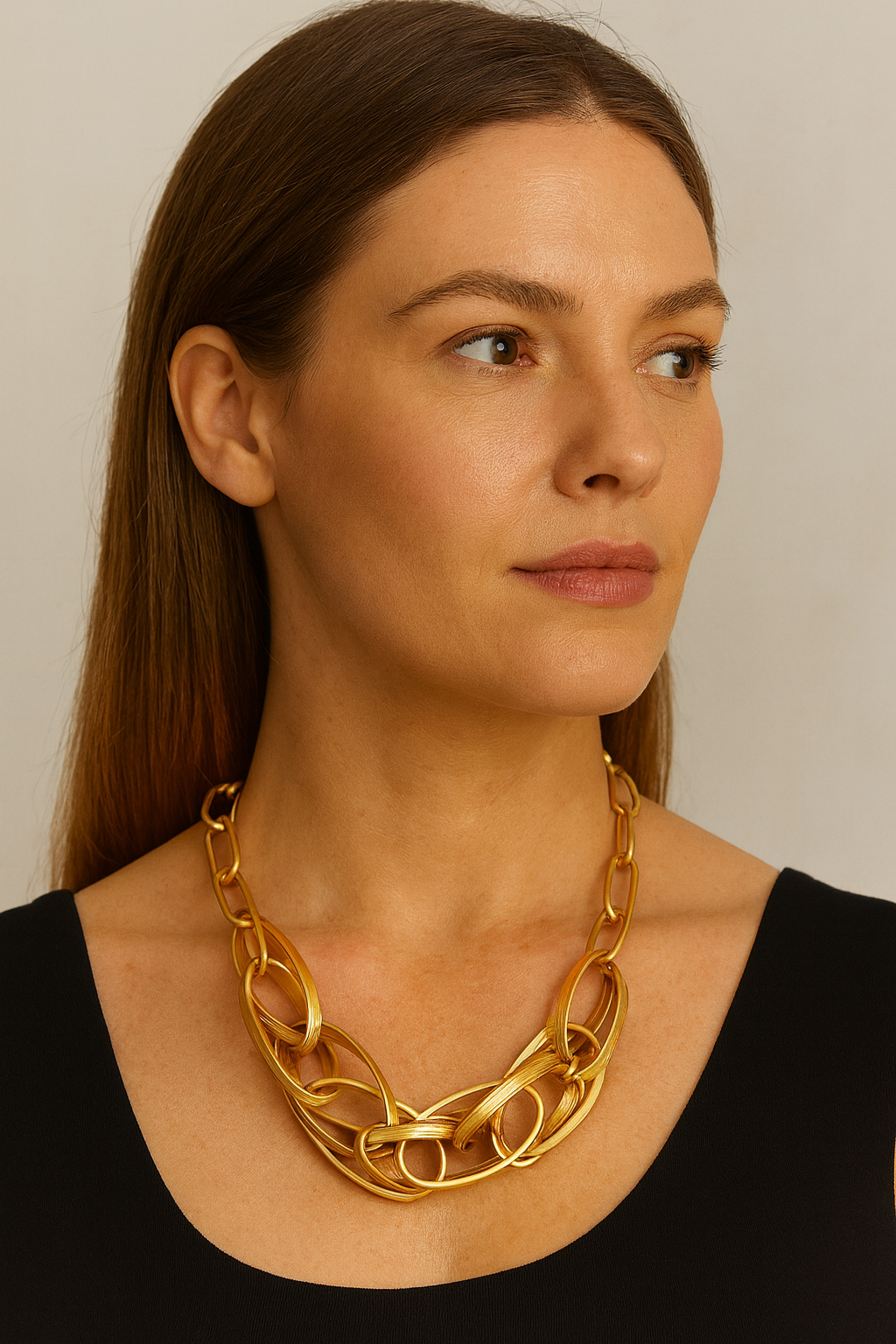 Envy Jewellery 4542/N/H – Short Gold Multi-Looped Necklace