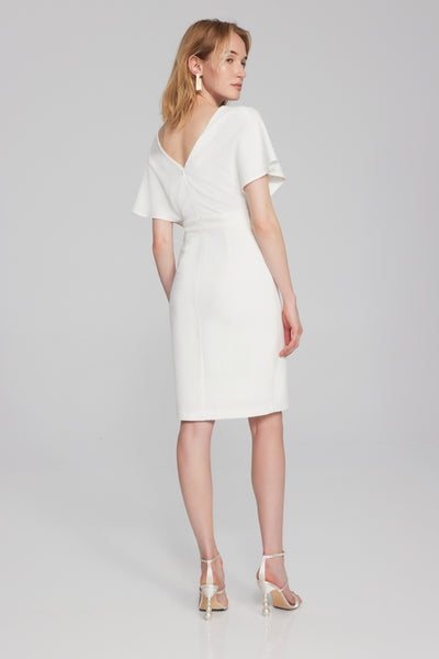 241761 Scuba Crepe Wrap Dress with Pearl Detail S/S 2024