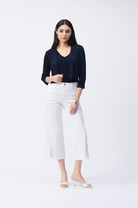 Joseph Ribkoff Sweater Cover-Up with Pearl Ornament
251900 S/S 2025