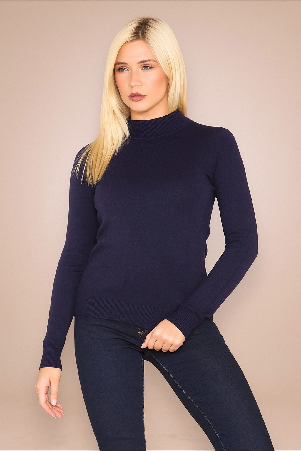 Kurt Muller Fine Knit Turtle Neck Sweater Available in Red, Navy Blue, Oyster, Maroon, Light Grey, Black, Camel