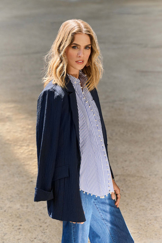 Joseph Ribkoff Seersucker Straight Blazer
251082