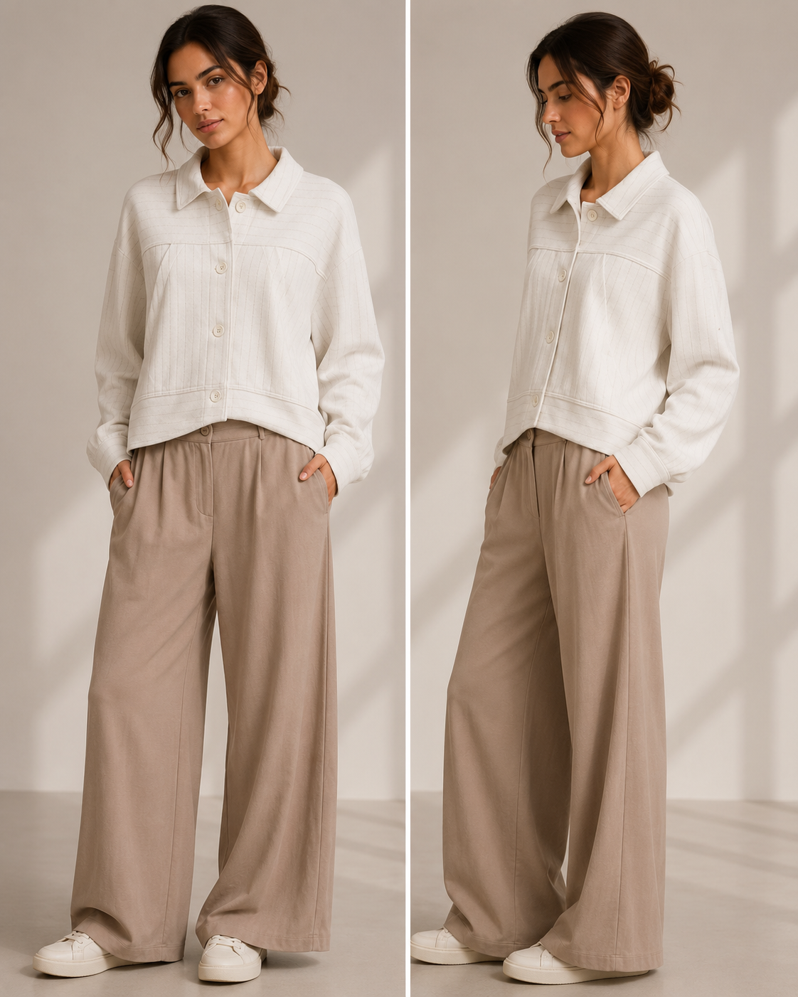 SOHO-t POLA Wide Leg Pants – Caramel | Italian Jersey Trousers
