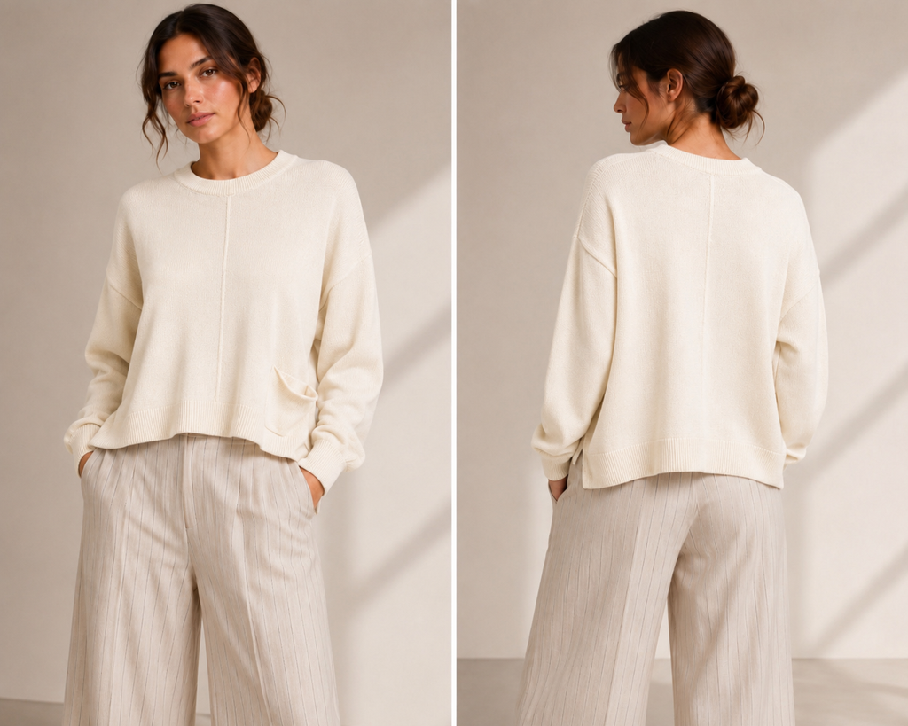 SOHO-t BRINA Sweater – Cream & Chocolate Brown