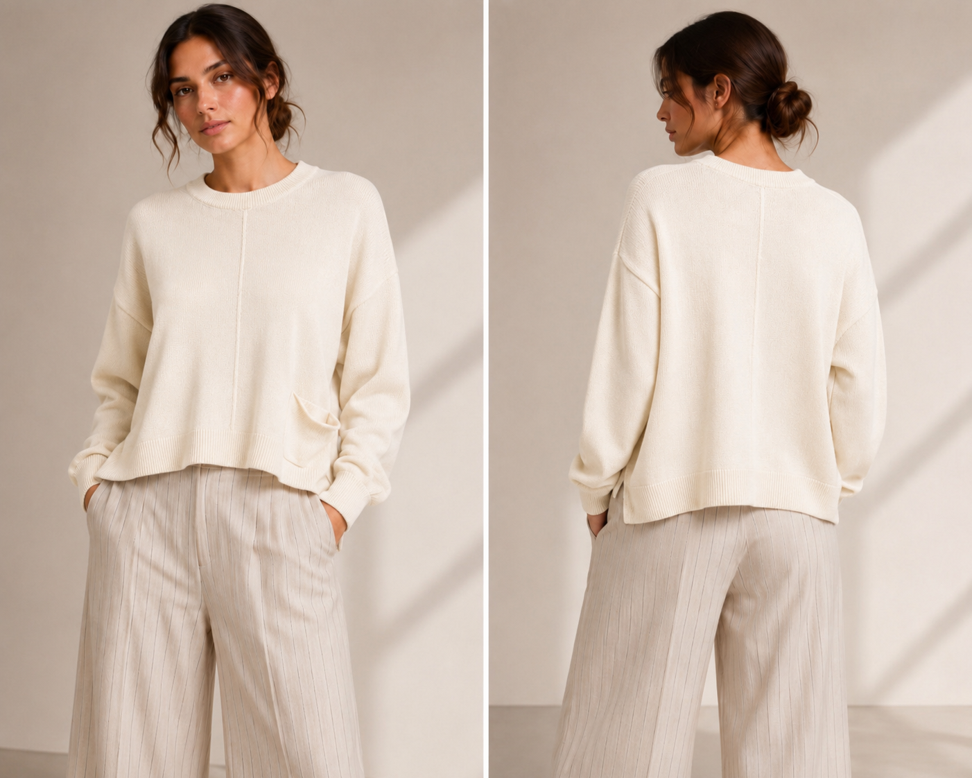 SOHO-t BRINA Sweater – Cream & Chocolate Brown