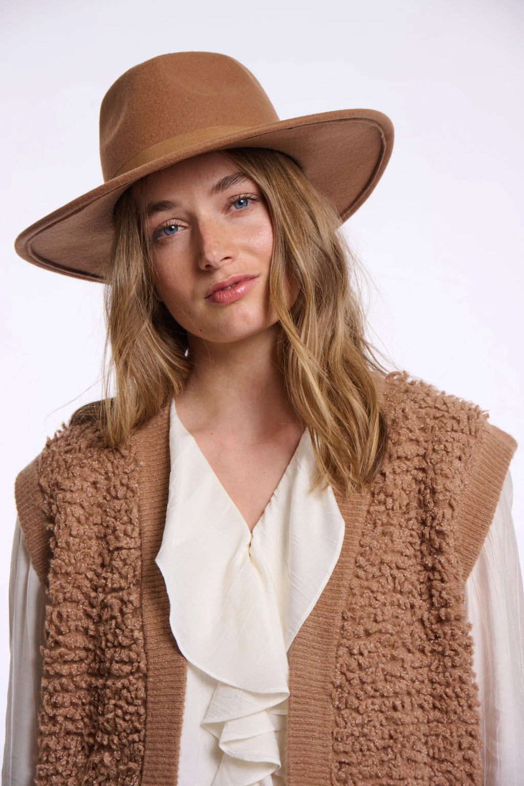 Rino & Pelle Valerio 100% Wool Felt Hat - Cognac