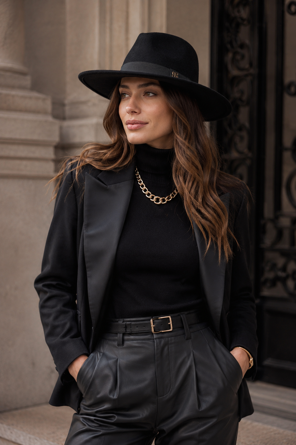 Rino & Pelle Valerio 100% Wool Felt Hat - Black