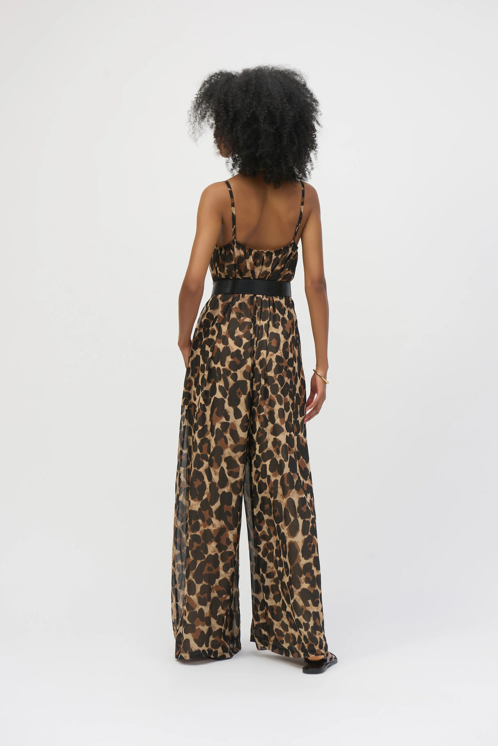 Joseph Ribkoff Chiffon Animal Print Wide Leg Jumpsuit
252936