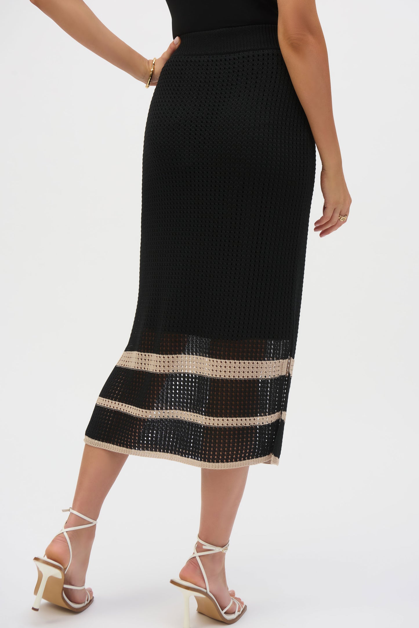 Joseph Ribkoff Sweater Knit Open Stitch Stripe Skirt
252923