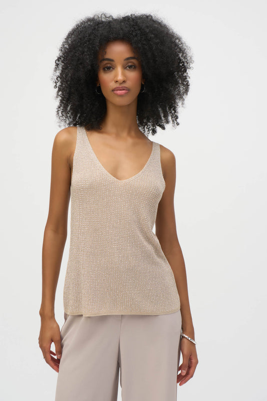Joseph Ribkoff Metallic Knitted Camisole with Rhinestones
252915