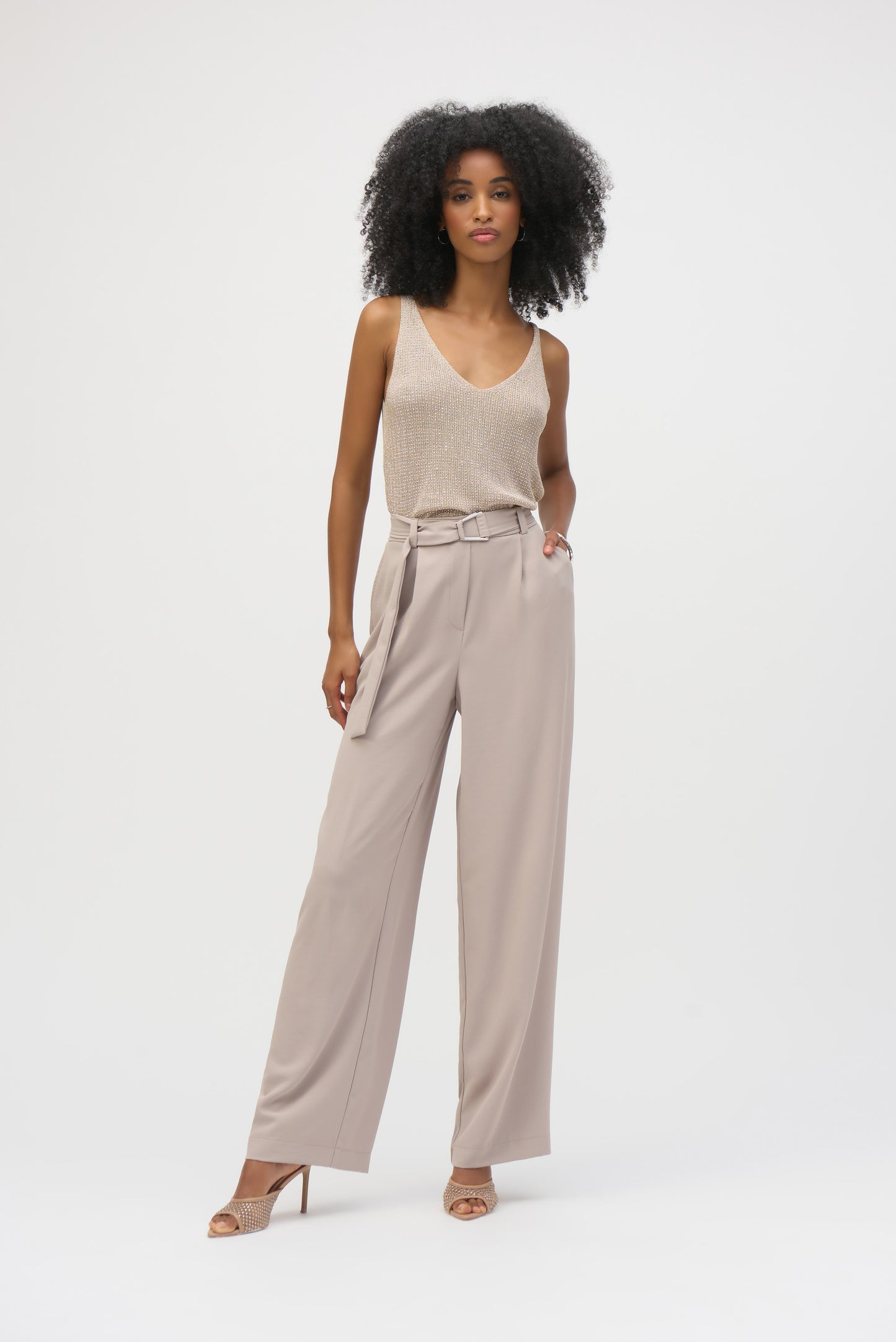 Joseph Ribkoff Metallic Knitted Camisole with Rhinestones
252915