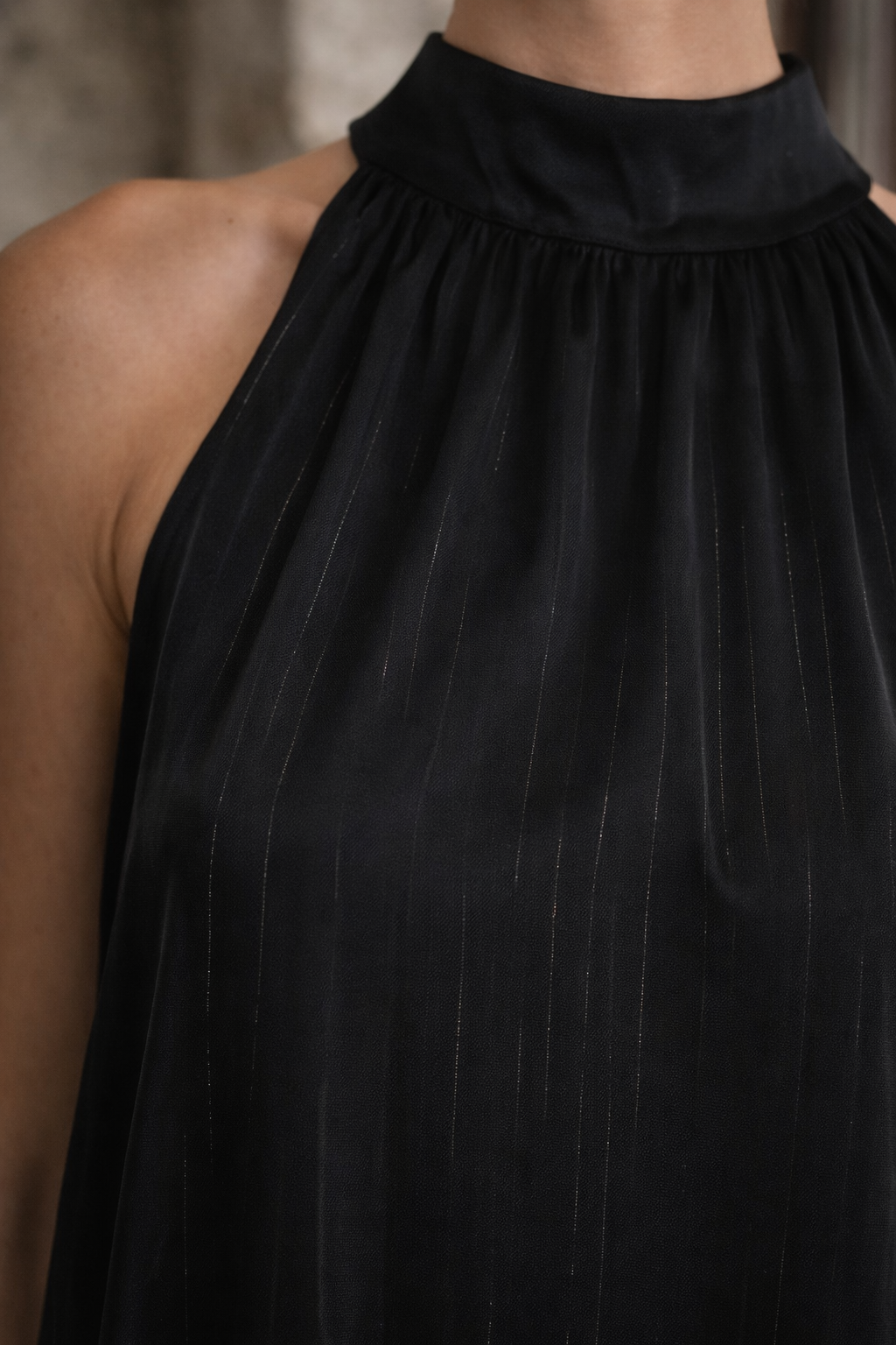 La Haine Inside Us Satin Pinstripe Lurex Dress – Style W5285