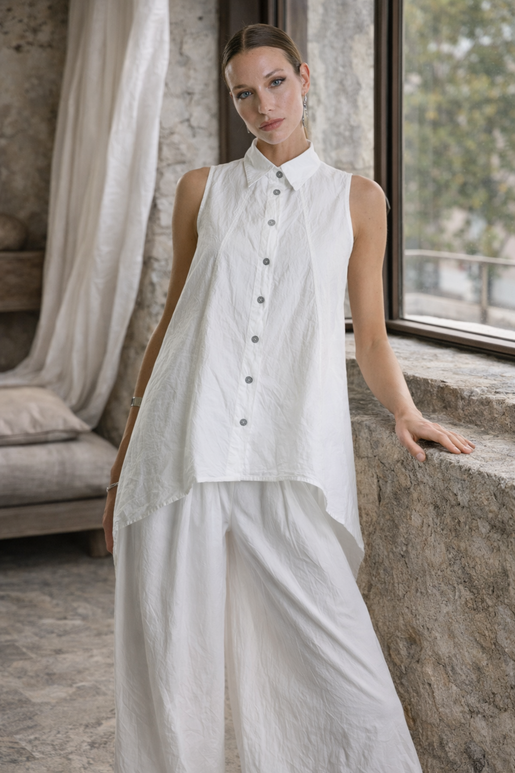 La Haine Inside Us Over Asymmetric Cotton Shirt – Style W5267