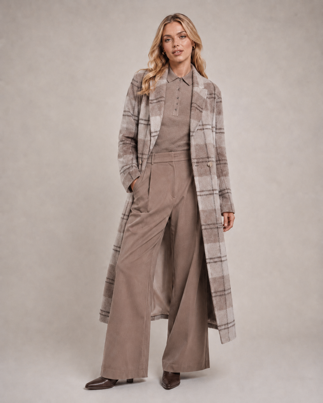 Rino & Pelle Adria Reversible Long Check Coat