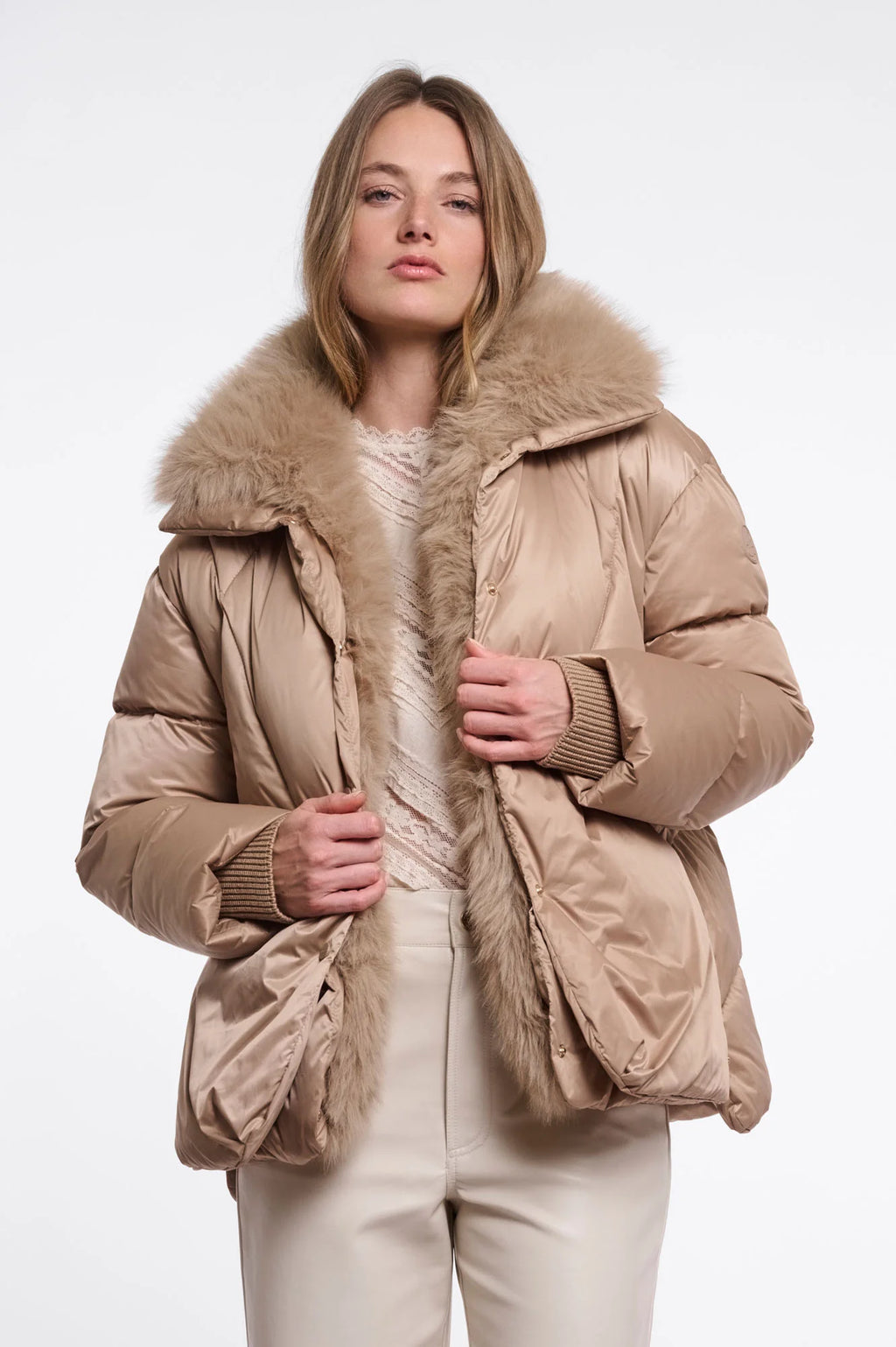 Sigi Padded Jacket With Faux Fur Trim