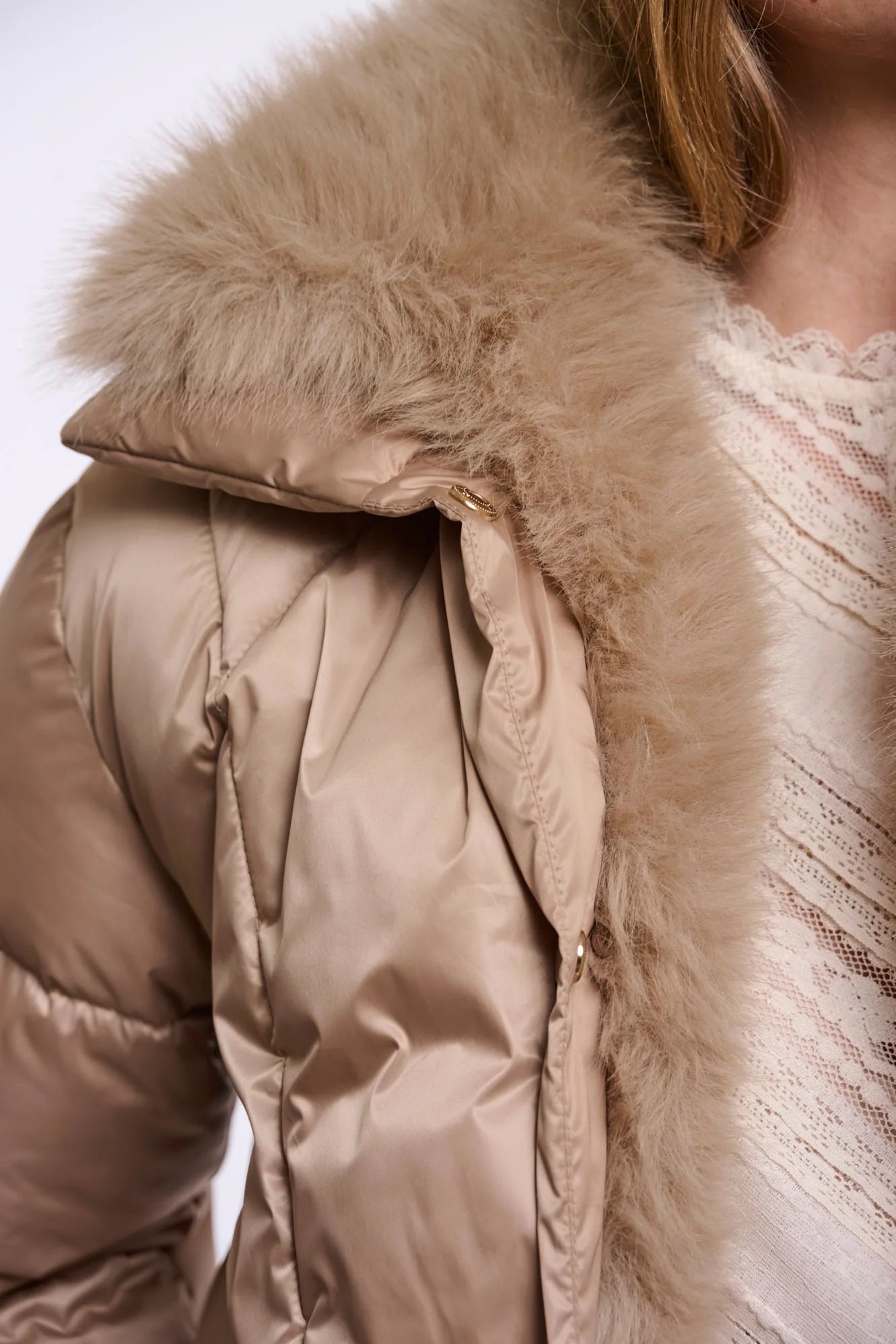 Sigi Padded Jacket With Faux Fur Trim