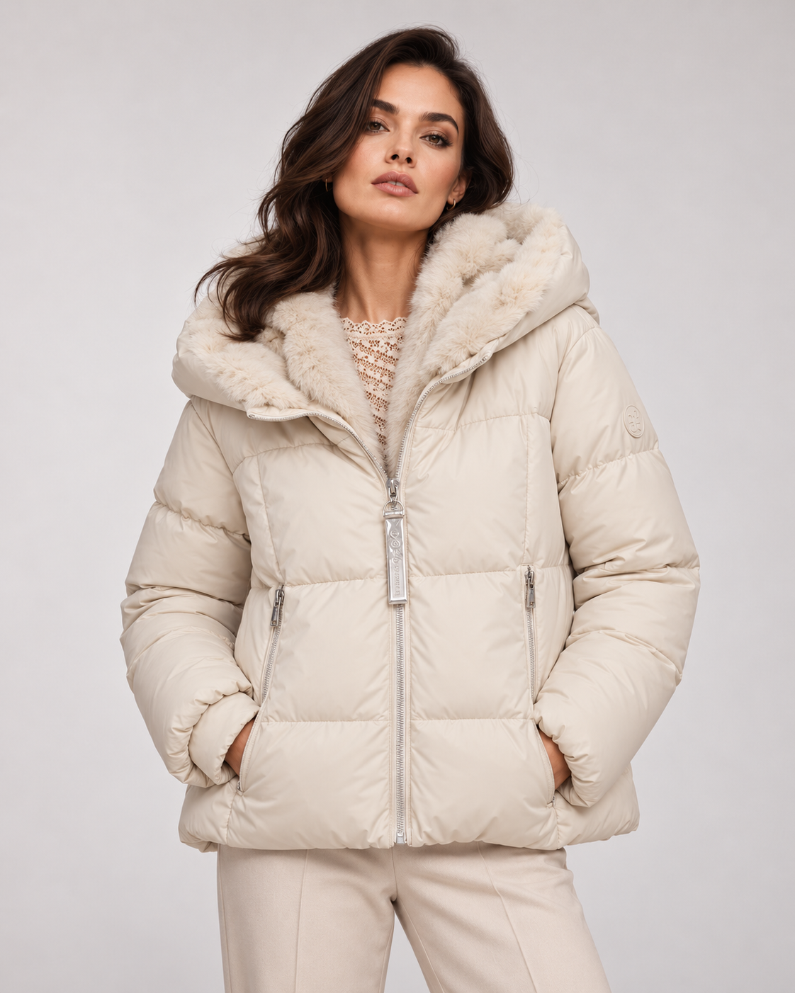 Rino & Pelle Sigi Padded Jacket With Faux Fur Trim