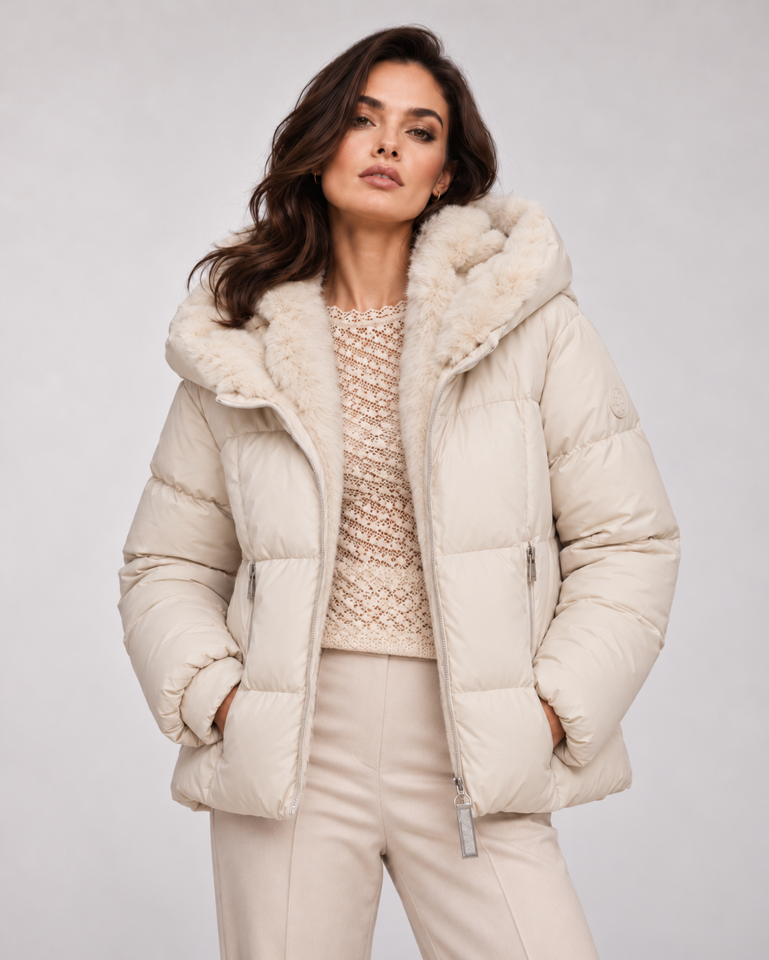 Rino & Pelle Sigi Padded Jacket With Faux Fur Trim