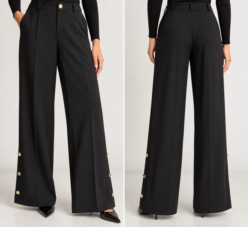 Five Progress Mariniere Black Wide-Leg Pants – Style 17106