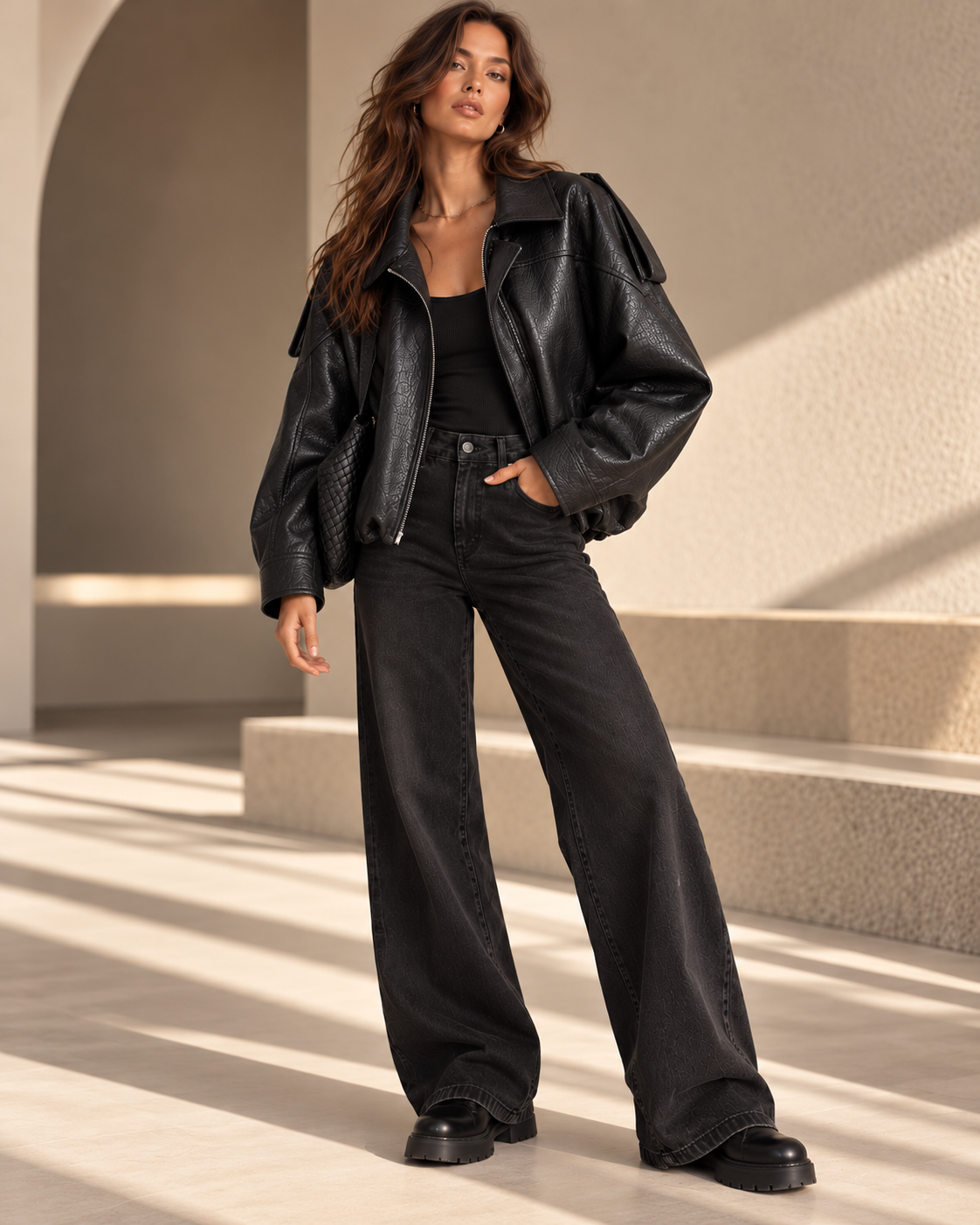 Kurt Muller Black Faux Leather Jacket – Style 8873